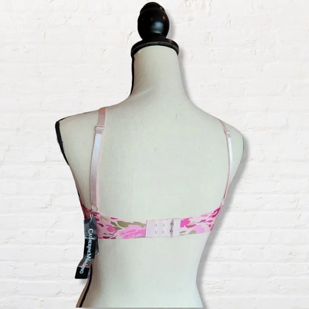 NWT Pink Floral Bra Catherine Malandrino Size 34C